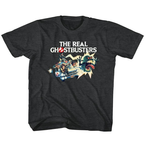 Real Ghostbusters Car Chase Black Children's T-Shirt