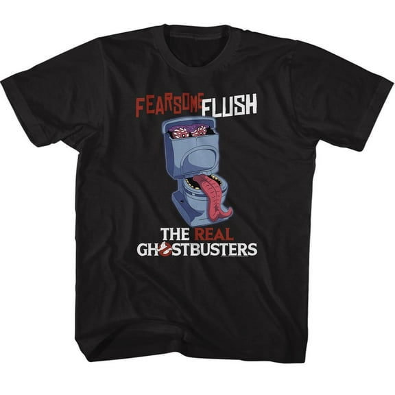 Real Ghostbusters Fearsome Flush Black Children's T-Shirt