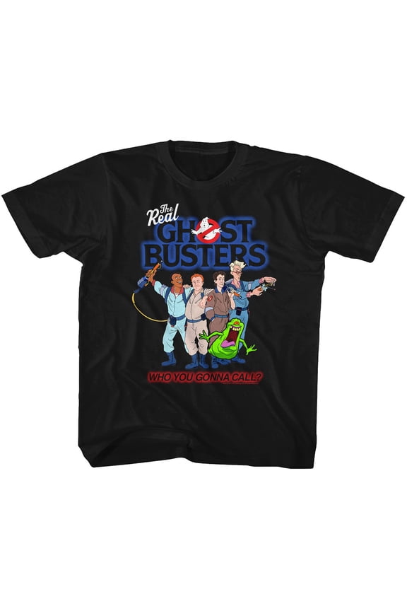 Real Ghostbusters Group 3 Black Youth T-Shirt