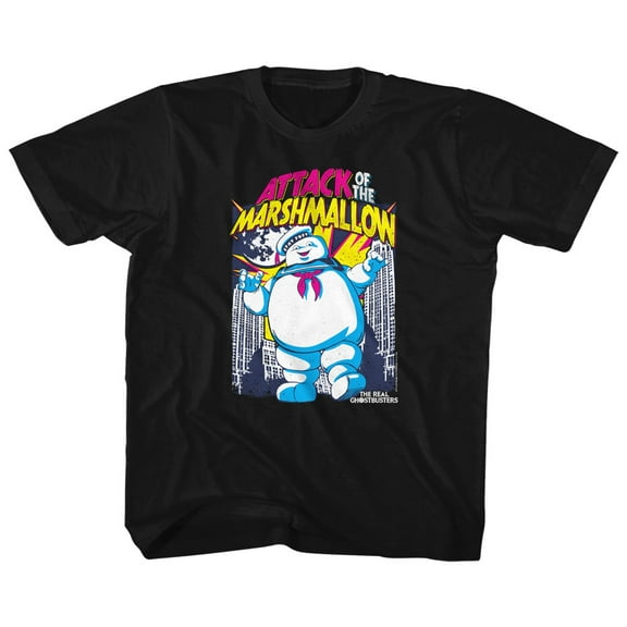 Real Ghostbusters Marshmallow Attacks Black Children's T-Shirt