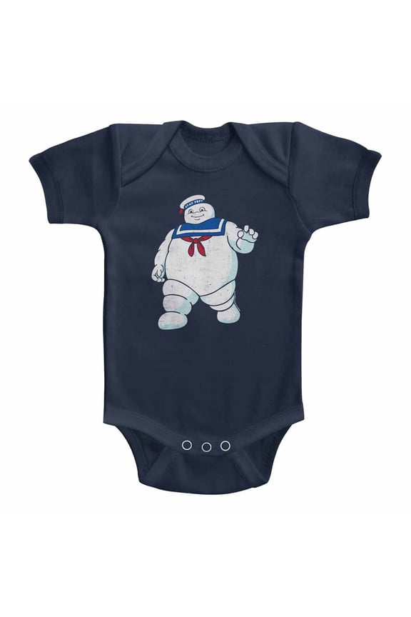 Real Ghostbusters Mr Stay Puft Navy Infant Baby Romper