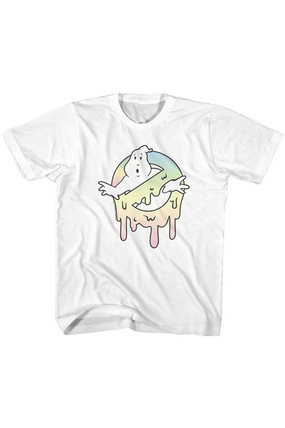 Real Ghostbusters Pastel Slime White Youth T-Shirt Tee
