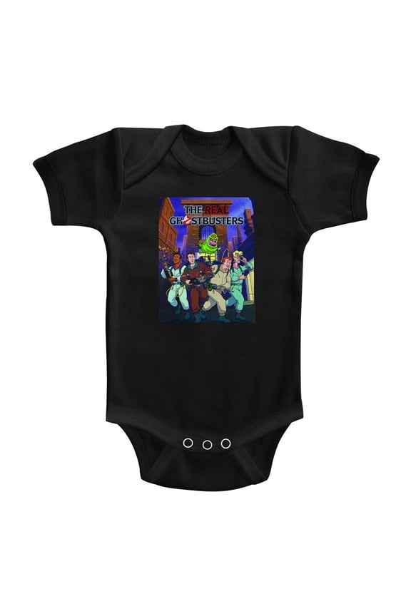 Real Ghostbusters Poster Ish Black Infant Baby Romper