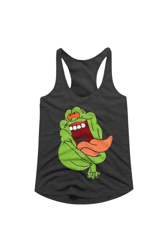 Real Ghostbusters Slimer Dark Gray Women's Racerback Tank Top