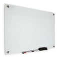 thumbnail image 1 of Real Glass Dry Erase Board, Extra Large Size 24" x 36", Bright White Tempered Glass Surface, Frameless Wall Mount, with 4 Assorted Color Markers and Eraser, by Better Office Products, 1 of 5