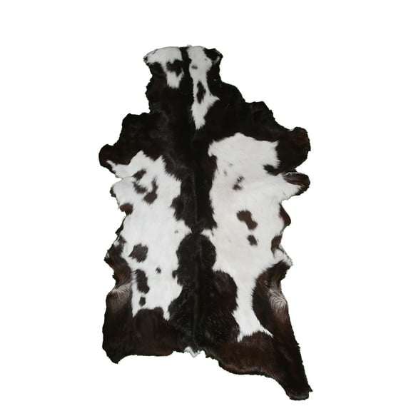 Real Goat Hide, Soft Goat Skin Rug, Brown and white Goat Skin Hair on Leather Hides Rug | 100% Authentic Goat Skin Rug Throw