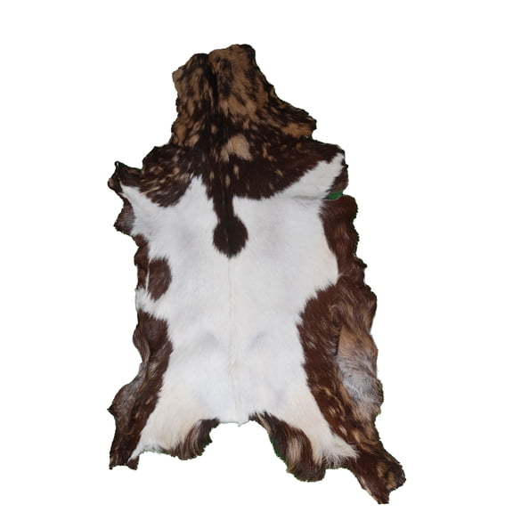 Real Goat Hide, Soft Goat Skin Rug, Brown and white Goat Skin Hair on Leather Hides Rug | 100% Authentic Goat Skin Rug Throw