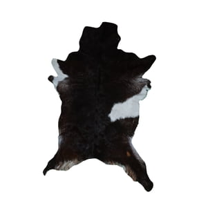 Real Goat Hide, Soft Goat Skin Rug, Brown and white Goat Skin Hair on Leather Hides Rug | 100% Authentic Goat Skin Rug Throw