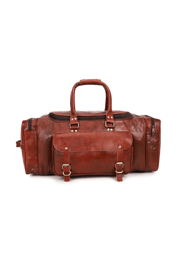 Real Goat Leather Vintage Travel Luggage Bag Shoulder Gym Duffel Bag Large Waterproof Travel Duffel Bag