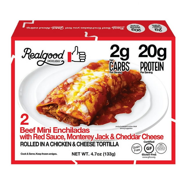Real Good Foods Beef Enchiladas, 4.7oz Box