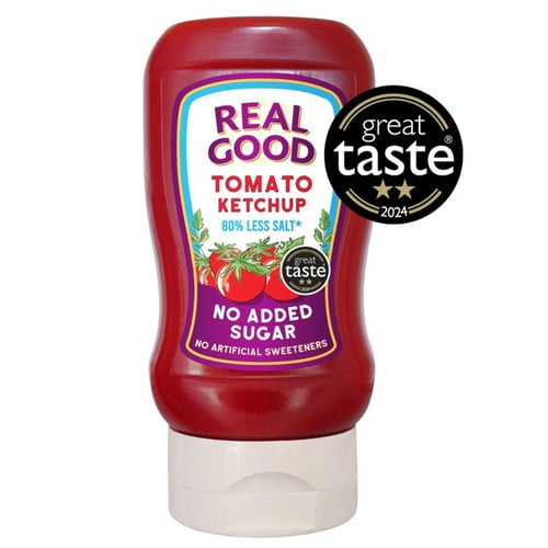 Real Good No Added Sugar Ketchup, Low Salt 310g, British Import (Pack of 2)
