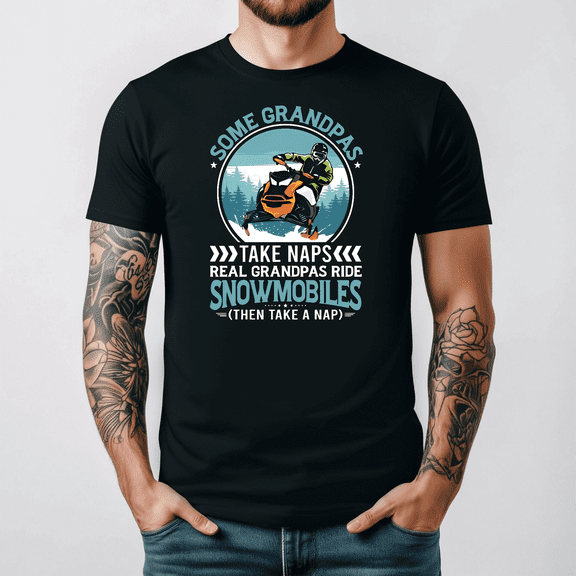 Real Grandparents Ride Snowmobiles Sled Winter Sports Graphic V16428,for men and women up to 5XL