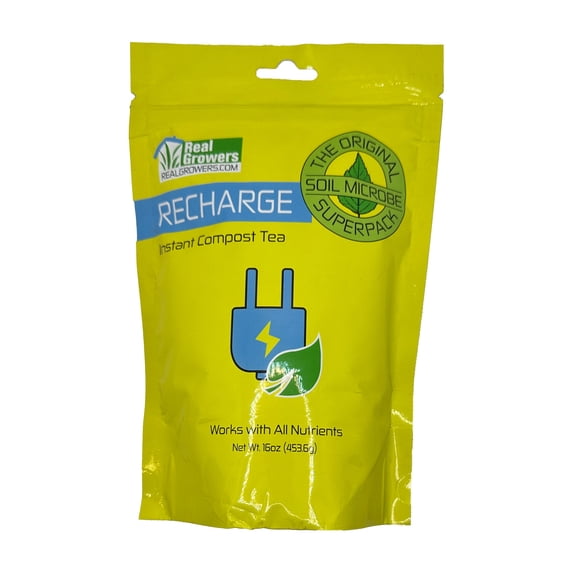 Real Growers Recharge - Mycorrhizae Instant Compost Tea/Soil Microbes for Plant Growth - 16oz