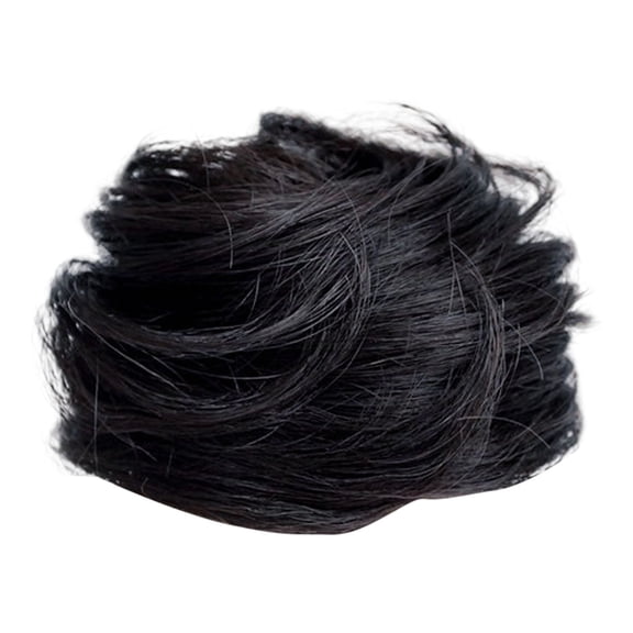 Real Hair Bun Wig Messy Hair Piece Elastic Rubber Band Extension for Women - Stylish Ponytail Accessory for Any Occasion