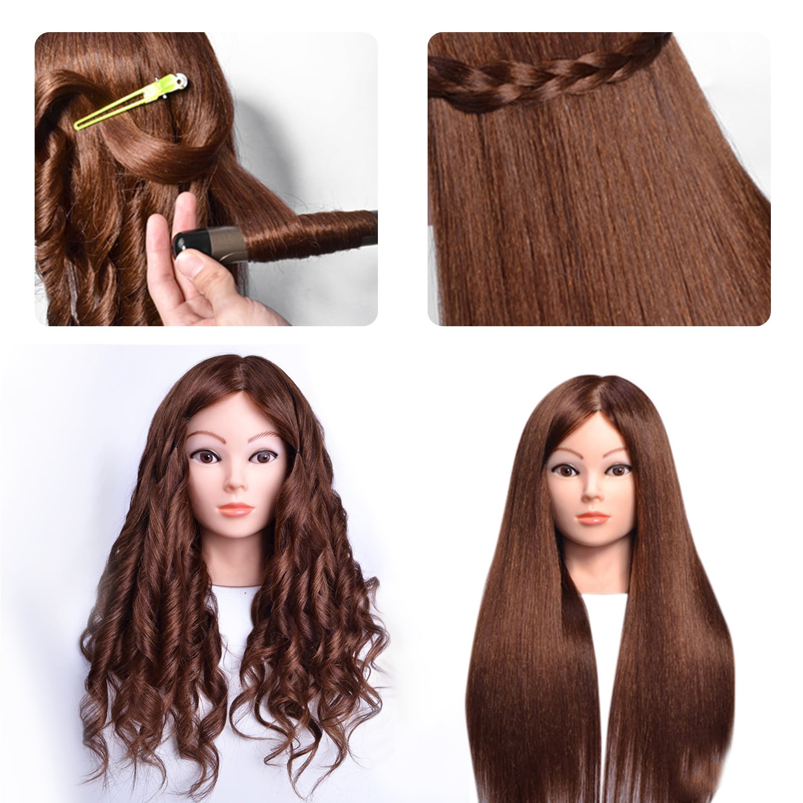 Real Hair Mannequin Head for Styling - Professional Barber Training Tool for Cutting, Braiding & Heat Styling
