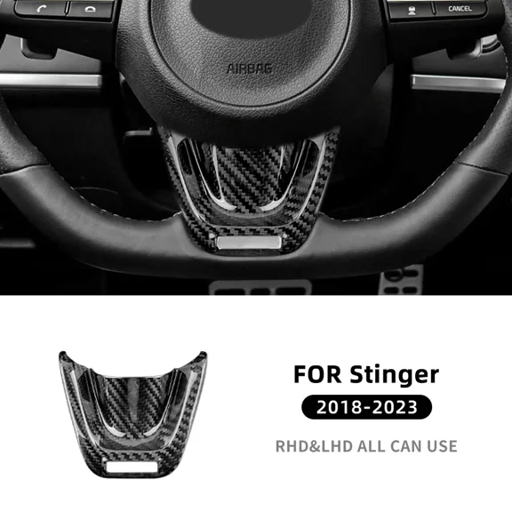 Real Hard Carbon Fiber Cover For Kia Stinger 2018 2019 2020 2021 2022 2023 Car Steering Wheel Panel Interior Trim Accessories.