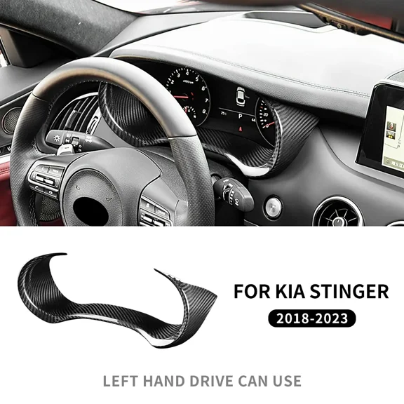 Real Hard Carbon Fiber For Kia Stinger 2018 2019 2020 2021 2022 2023 LHD Car Steering Wheel Speedometer Frame Interior Trim.