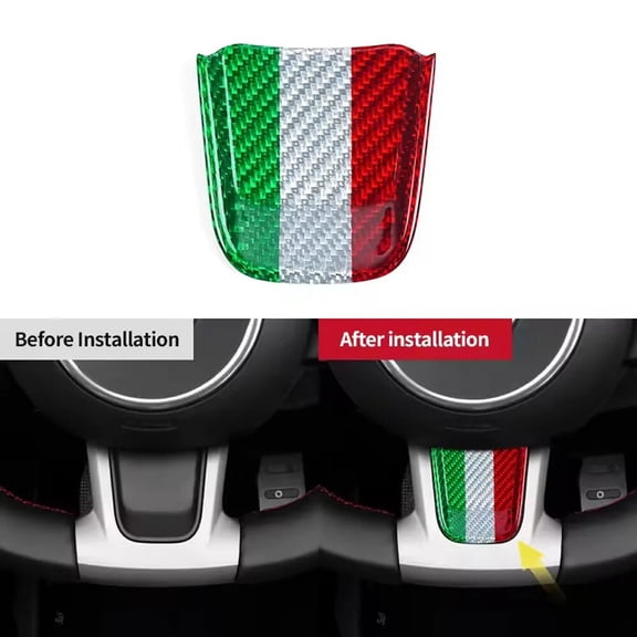 Real Hard Carbon Fiber Sticker For Fiat 500 Abarth 595 Car Steering Wheel Trim