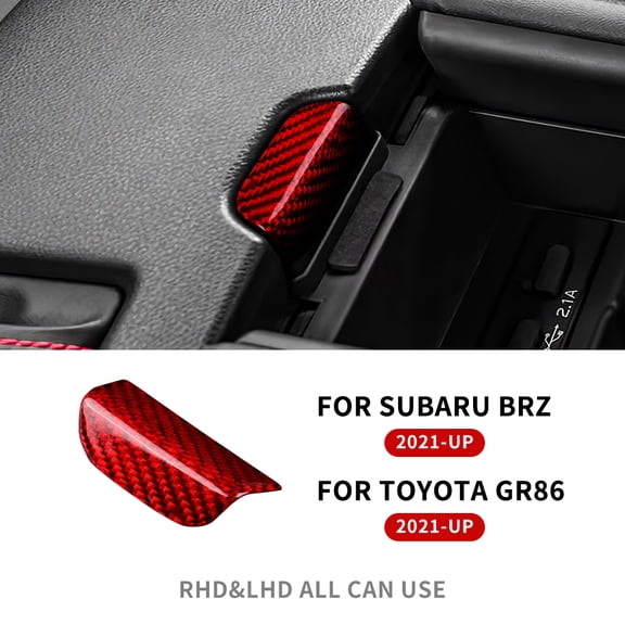 Real Hard Carbon Fiber Sticker For Subaru BRZ Toyota GR86 2021 2022 2023 2024 Central Storage Button Decor Interior Accessories.