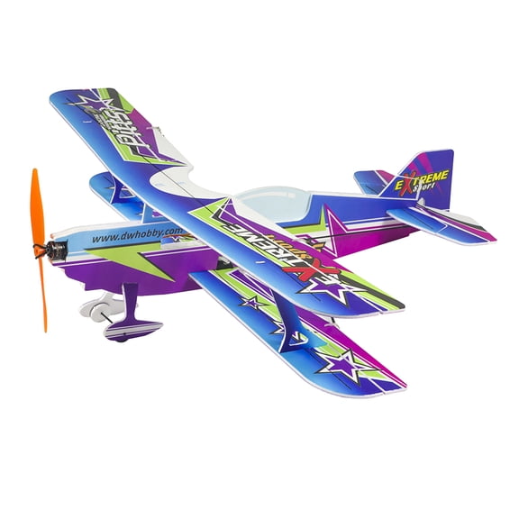 Real Hawk E30 450mm PITTS RC Airplane KIT - Laser-Cut Foam Biplane DIY Build & Fly Model, No Electronics