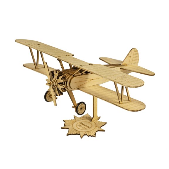 Real Hawk VC11 Mini PT-17 3D Wooden Puzzle Model Kit - Laser-Cut Woodcraft Display DIY