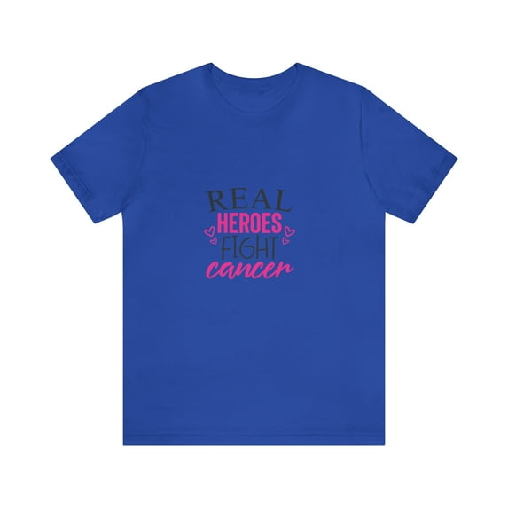 Real Heroes Fight Cancer Pink Unisex Jersey Short Sleeve Bella+Canva Tee