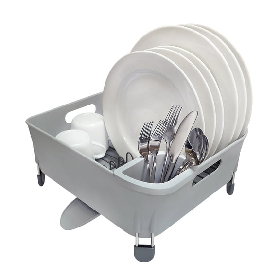 Real Home Deluxe Designer Dish Rack Gray