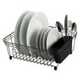 thumbnail image 1 of Real Home Innovations Deluxe Small Dish Drainer, Black Chrome, 1 of 9