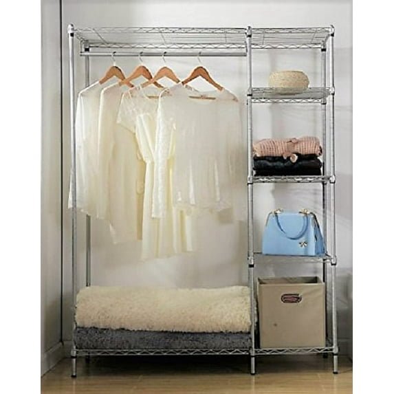 Real Home Innovations Heavy Duty Wardrobe Closet System, Silver