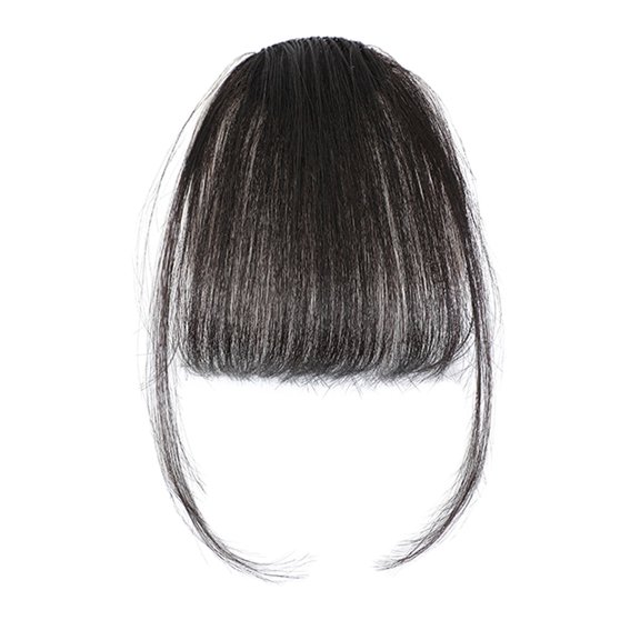 Real Human Hair Clip in Bangs for Women Natural Wispy Fringe with Invisible Clips, Dyeable & Heat Stylable, Instant Hair Volume & Baldness Coverage, Easy to Wear