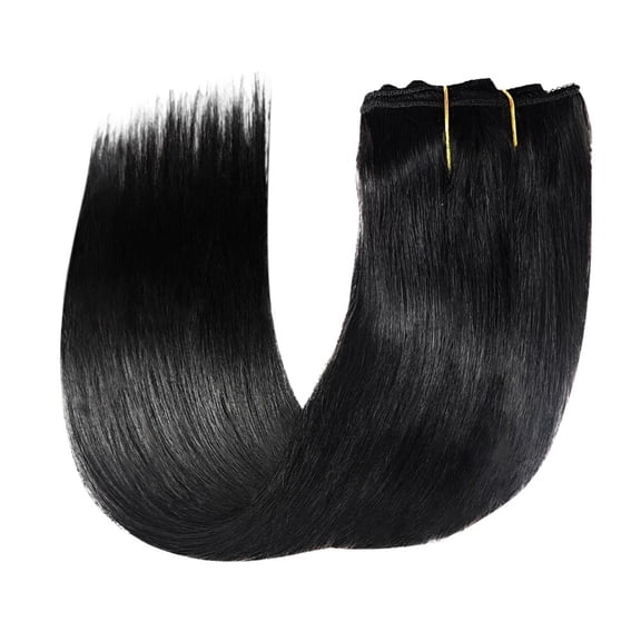 Real Human Hair Invisible Straight Seamless Clip On Hair Extensions 8pcs With 18 Clips Double Weft Hair 120g