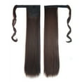 thumbnail image 1 of Real Human Hair Ponytail Extension Clip In Straight Wrap Around Tail Natural Hairpiece, 1 of 1