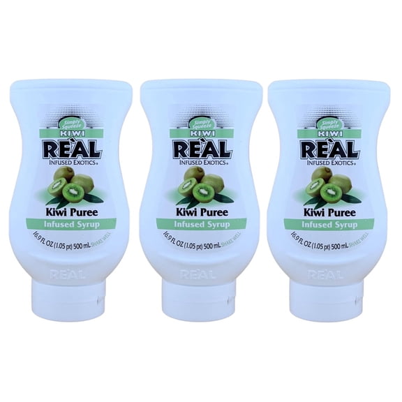 Real Infused Exotics Kiwi Puree Infused Syrup, 16.9 Fl Oz (3 Pack)