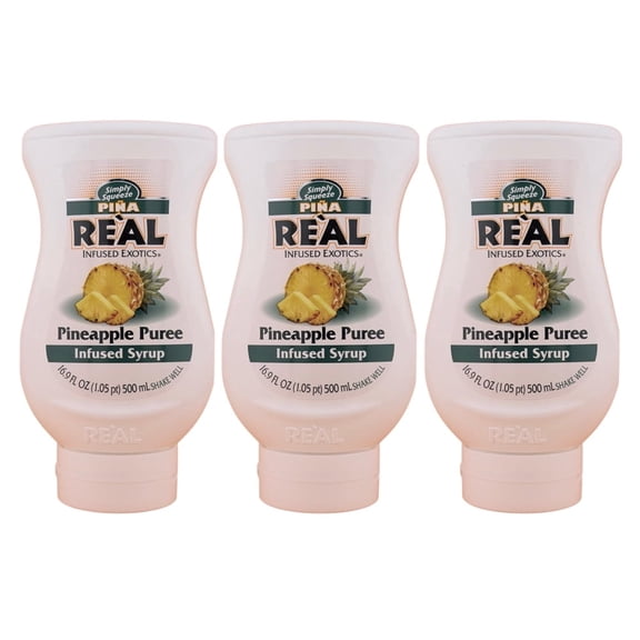 Real Infused Exotics Pineapple Puree Infused Syrup, 16.9 Fl Oz (3 Pack)