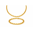 thumbnail image 1 of Real Italian 1/200 14k Yellow Gold Overlay Cuban Cable Chain Necklace and Bracelet Set Conjunto de Collar y Pulsera de Cadena Cubana 5mm 7 inch 22 inch For Men and Women Crafted In Italy, 1 of 6