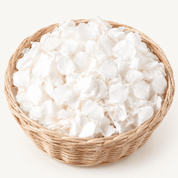 Real Ivory White Dried Hydrangea Flower Petals