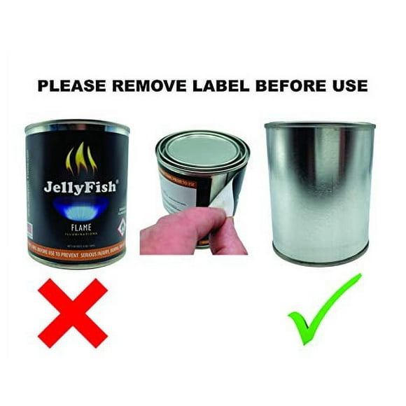 Real JELLYFISH Flame, 12 Cans (13 oz) Fireplace Gel Fuel Made in USA