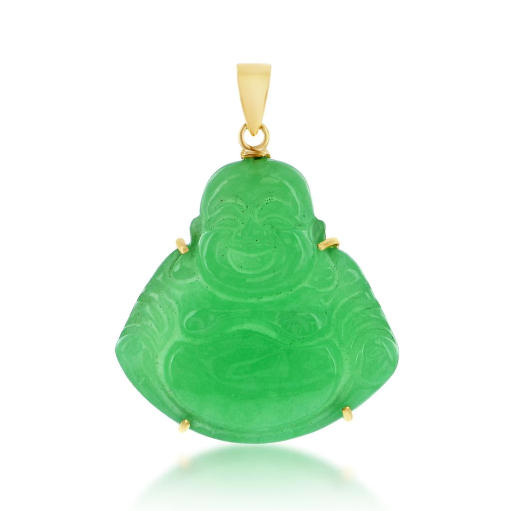 Gold Filled Light Green Jade Happy Buddha Necklace | The Essential Jewels |  Wolf & Badger