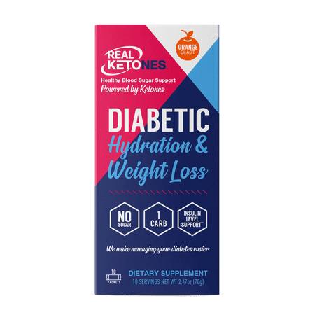 Real Ketones Diabetic Hydration, Zero Sugar, Orange Blast, 10 Count