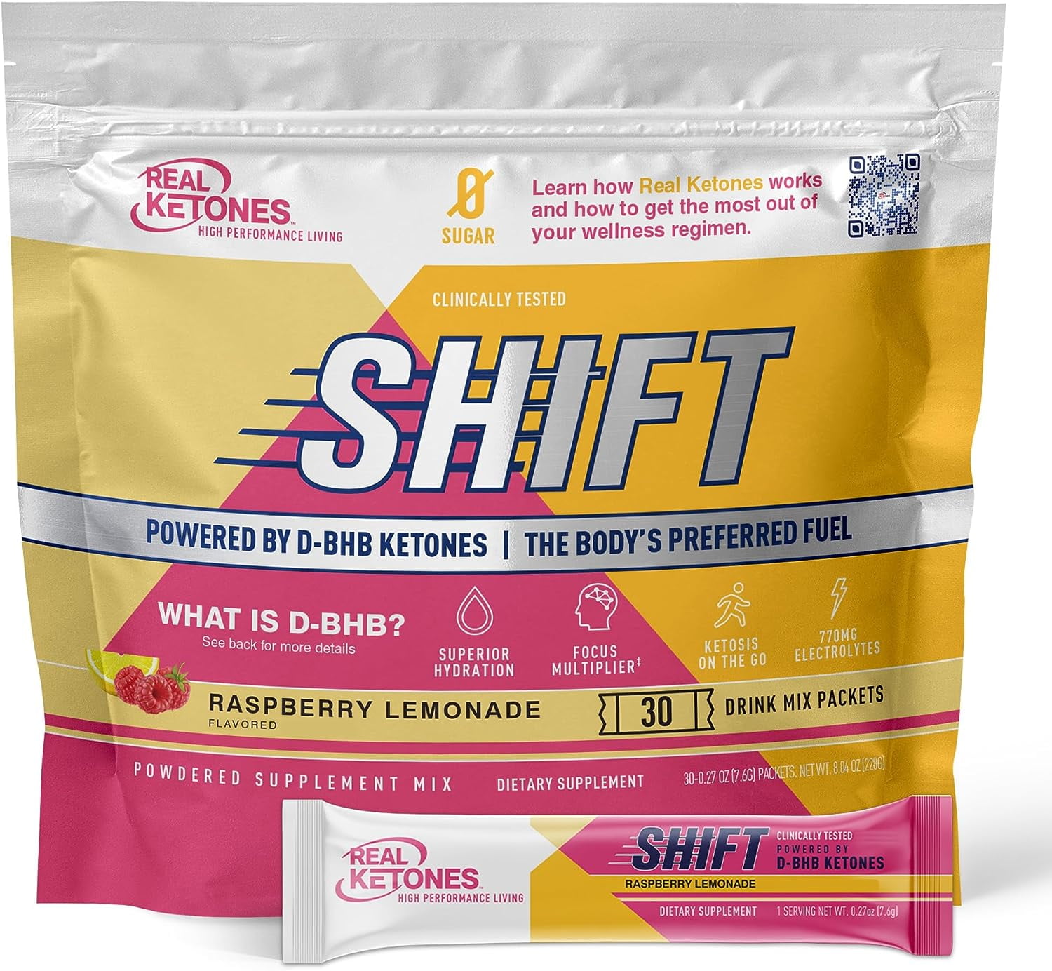 Real Ketones Shift Keto Electrolytes Drink Mix for Rapid Ketosis