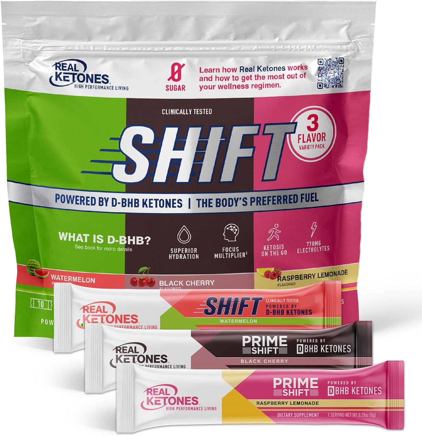 Real Ketones Keto Drink Mix Packets 30 Water Boost Electrolytes