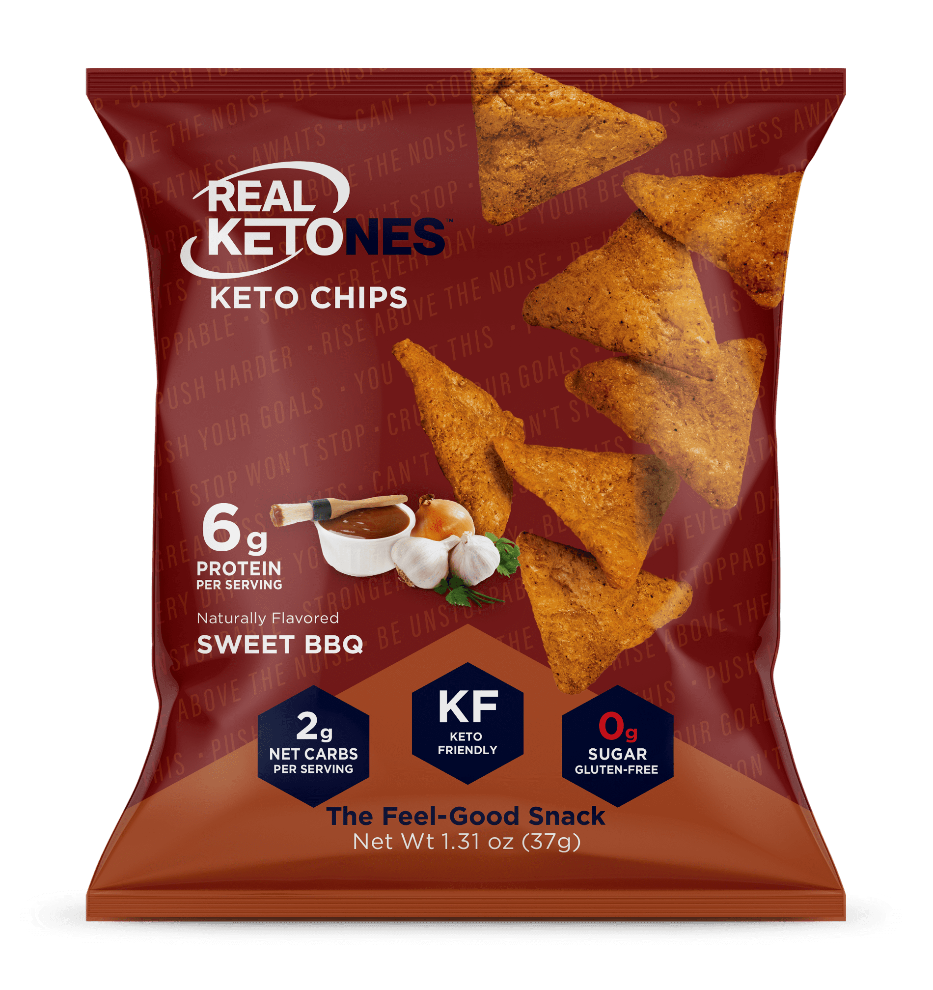 Real Ketones Sweet BBQ Keto Chips, 6 Count