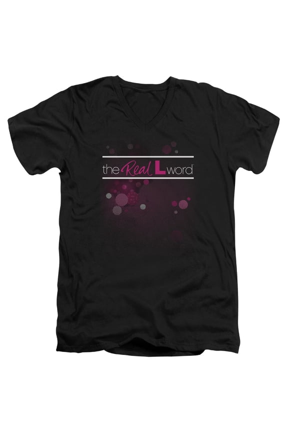 Real L Word - Flashy Logo - Slim Fit V Neck Shirt - Large