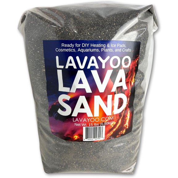 Real Lava Sand - Screened, Washed, Dried and Sanitized - Great for Heating Pads, Cooling Pads, Crafts, and Aquariums (15 lb Bag)