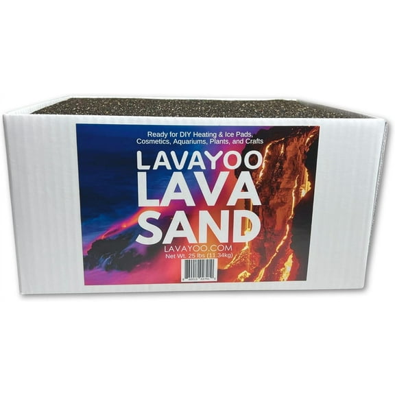 Real Lava Sand - Screened, Washed, Dried and Sanitized - Great for Heating Pads, Cooling Pads, Crafts, and Aquariums (25 lb Bag)