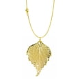 thumbnail image 1 of Real Leaf PENDANT with Chain BIRCH Dipped in 24K Yellow Gold Necklace, 1 of 6