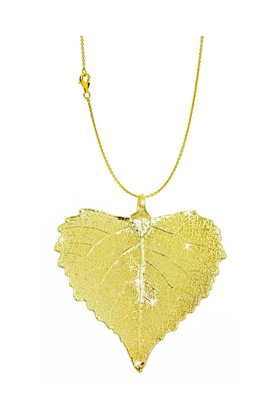 Real Leaf PENDANT with Chain COTTONWOOD Dipped in 24K Yellow Gold Necklace