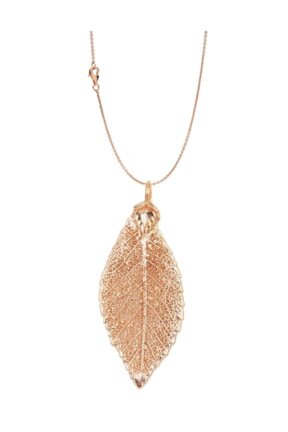 Real Leaf PENDANT with Chain ELM Dipped in Rose Gold Genuine Leaf Necklace