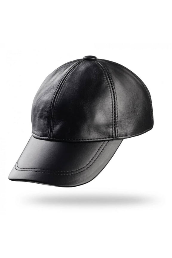 Real Leather Black Ball Cap | Genuine Lambskin Leather Hat for Men and Women | Lukkizara