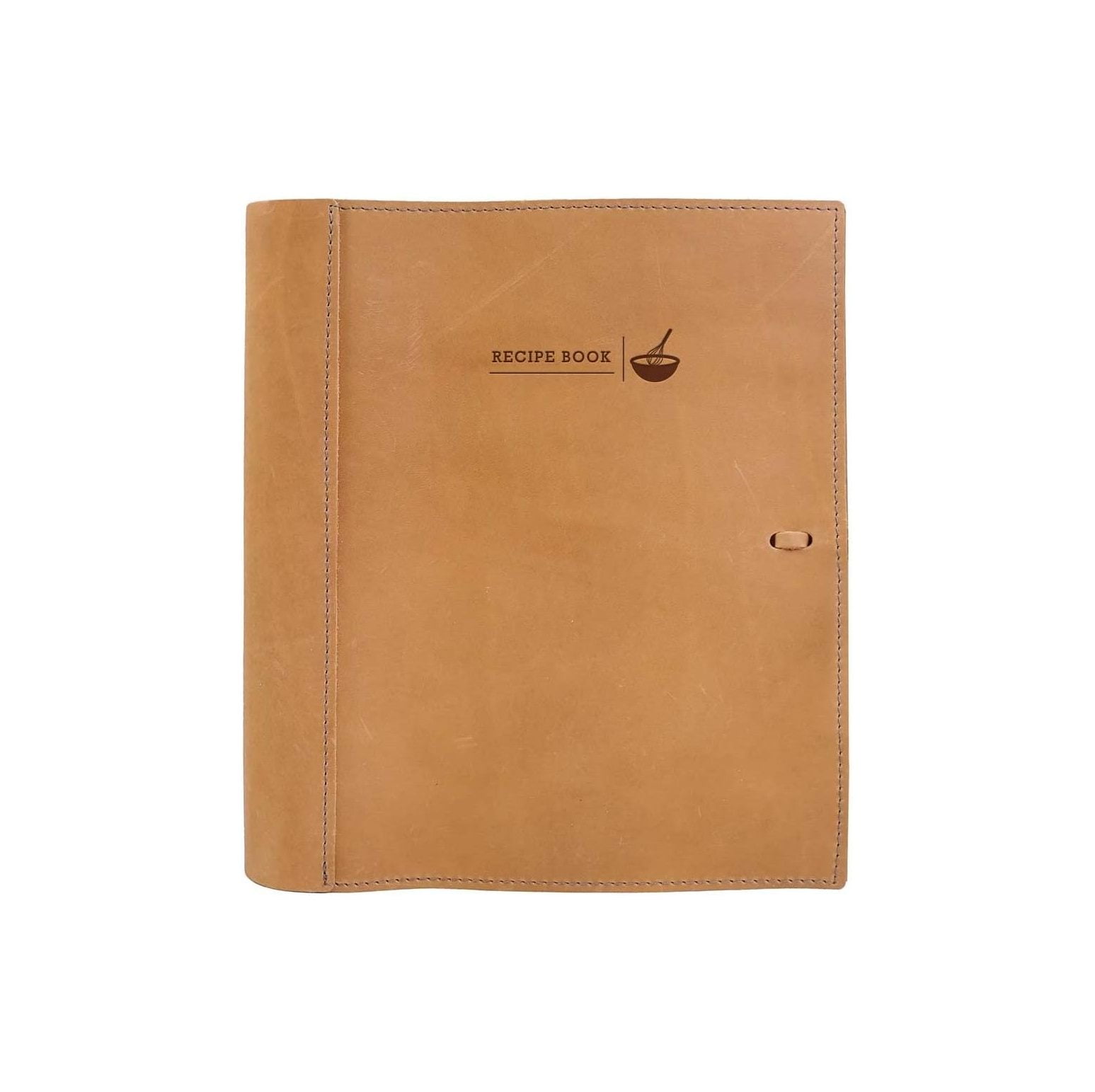 Real Leather Blank Recipe Organizer Binder 8.5 x 11 with Page